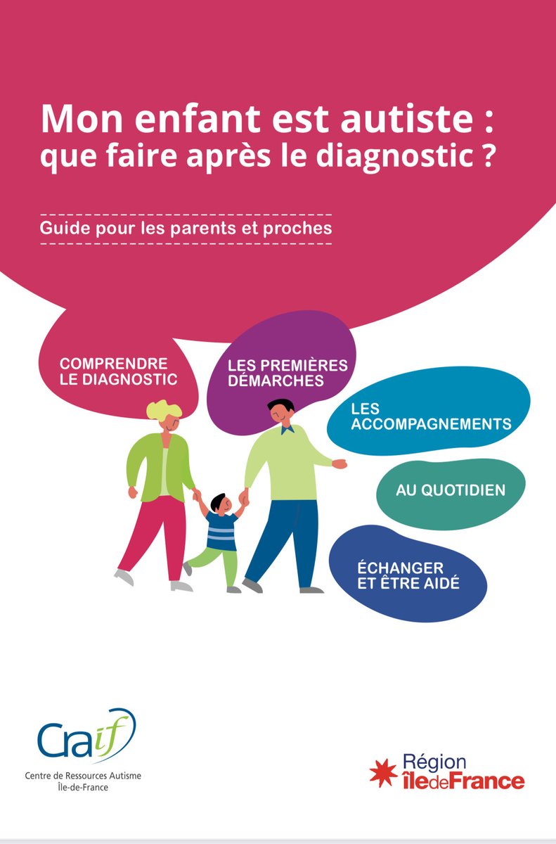 Le diagnostic vient de tomber. Votre enfant est #autiste 

De quoi s’agit-il ? Que faire ? Comment enclencher le dossier #MDPH ? Comment agir à la maison, avec l’école ? 

Cet excellent guide GRATUIT est une mine de ressources : 
craif.org/sites/default/…
⁦<a href="/craif_autisme/">CRAIF</a>⁩  🙏