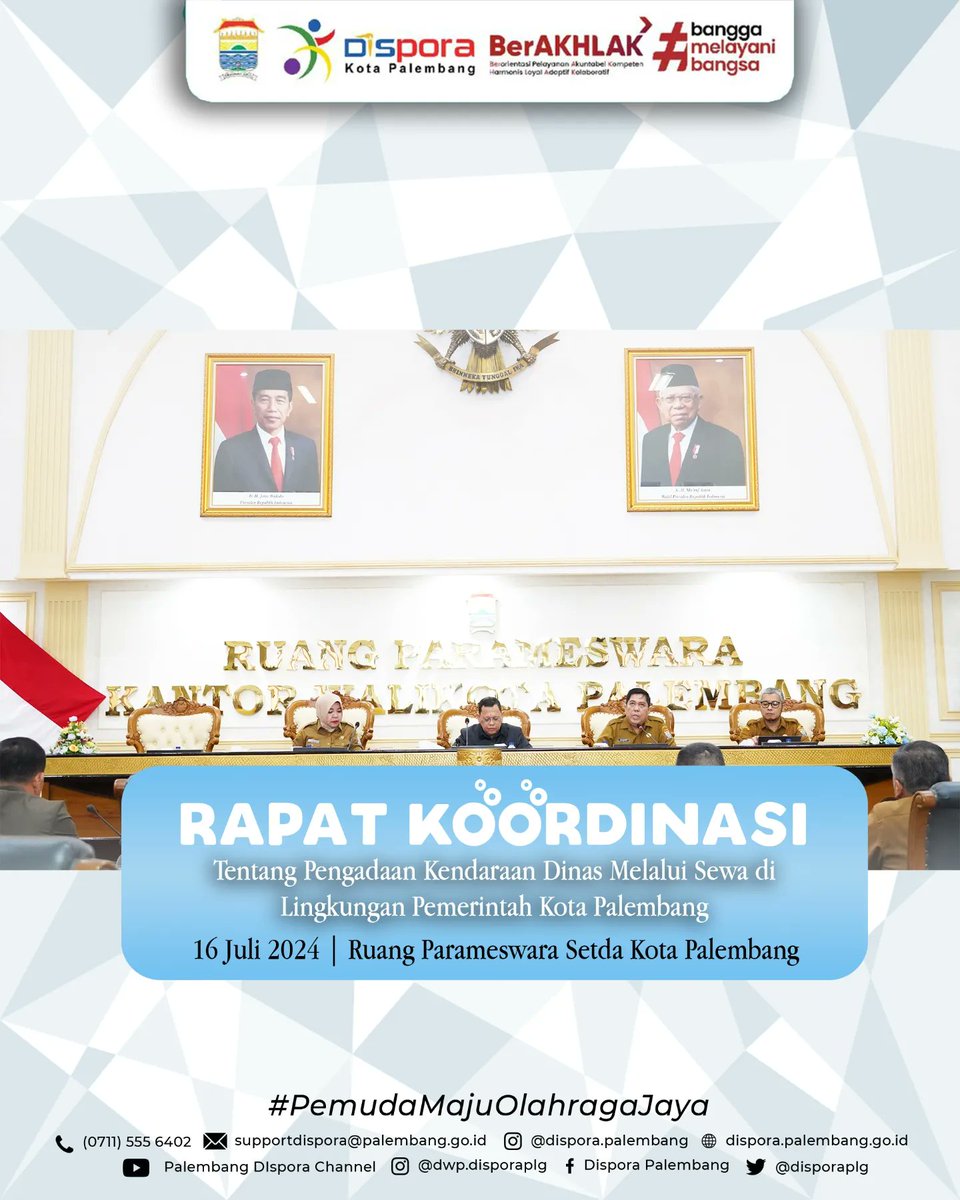disporaplg's tweet photo. Rapat Koordinasi terkait Kendaraan Dinas.

16 Juli 2024 | Ruang Parameswara Setda Kota Palembang

#DisporaKotaPalembang
#PemudaMajuOlahragaJaya https://t.co/OCbX4yXMqo