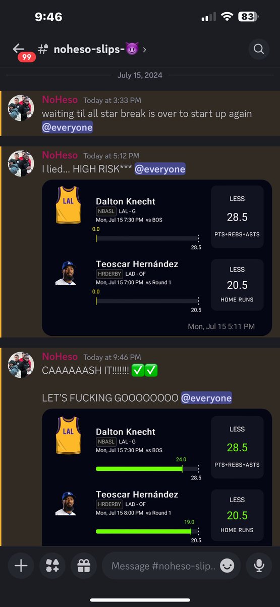 NoHesooo's tweet photo. CAAAAAAAASH IT!!!! ✅✅

LA UNDERS FOR THE WINNNNNNN 🔥😉😈

ONLY FOR THE PREMIUM MEMBERS 🔒

SUB TO THE PREMIUM DISCORD ON DESKTOP OR WEB IF MOBILE ISN’T WORKING &amp; LET’S EAT ‼️💸👇🏼

https://t.co/wetkI5snt3 

#PrizePicks #GamblingX https://t.co/MrWxidxrRa