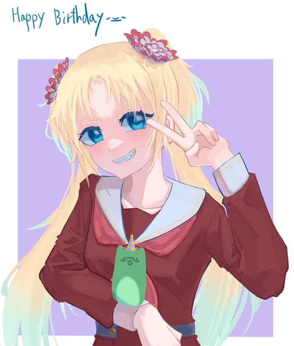 起きたら弟がるりちゃん描いてくれてて泣いた…めっちゃかわいいるりちゃん…(ツイートしていい許可もらった) 