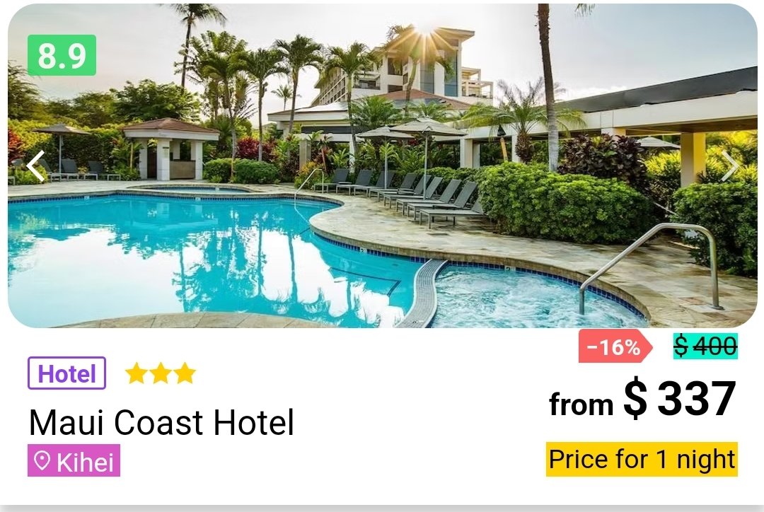 BedroomChecker's tweet photo. Escape to Maui! 🌴 The Maui Coast Hotel offers breathtaking views and luxurious comfort. 🌺✨ Download our app today for exclusive rates and start your dream vacation for less! 📲🏖️ #MauiCoast #TravelDeals #ParadiseFound  #Hawaii https://t.co/EtYf1H2WhJ