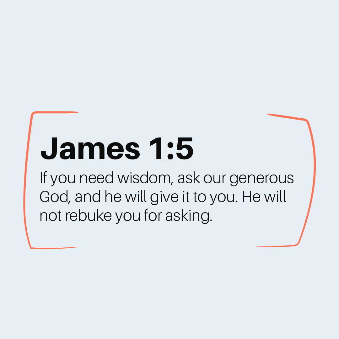 jjohnglobal's tweet photo. // verse of the day //⁠ ⁠ ⁠ ⁠ 

James 1:5 (NLT)
If you need wisdom, ask our generous God, and he will give it to you. He will not rebuke you for asking.

#VerseOfTheDay⁠ https://t.co/8v0qp4AGg6