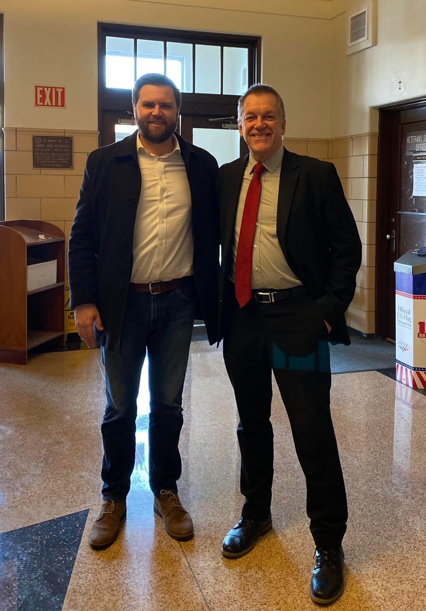 JimPayneVC's tweet photo. I was very impressed when I met @JDVance1 on the campaign trail two years ago. I will miss having him as my Senator but I think he was the best choice to run with Trump. Unfortunately, Ohio doesn’t have a lot of conservative populists in line to take his place. https://t.co/GXJAGZYPAc