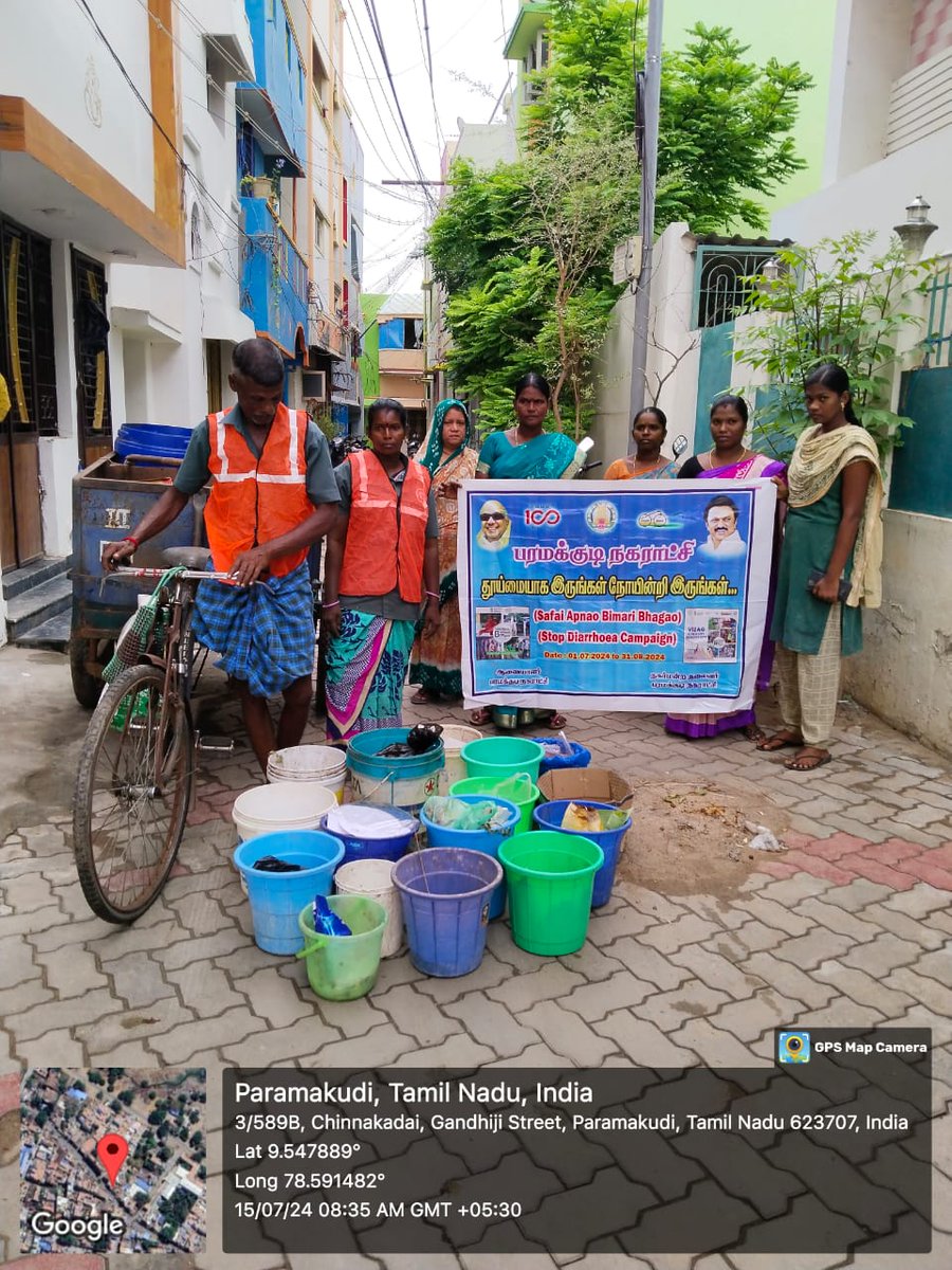 ParamakudiPmc's tweet photo. #SafaiApnaoBimaariBhagao 
#SwachhBharatGov 
#MoHUA_India 
#MoHFW_India 
#MAWSTamilNadu  @SbmMdu https://t.co/kaO5LhMXed