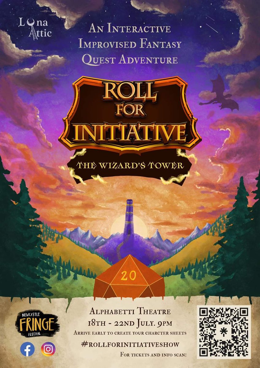 RollForShow's tweet image. This time last year, we played our debut performance at #newcastlefringefestival! Since then, we've made a 2 act version of our show The Wizard's Tower, had multiple sell out shows, and developed an amazing fanbase!
Here's to whatever comes next!
#rollforinitiativeshow