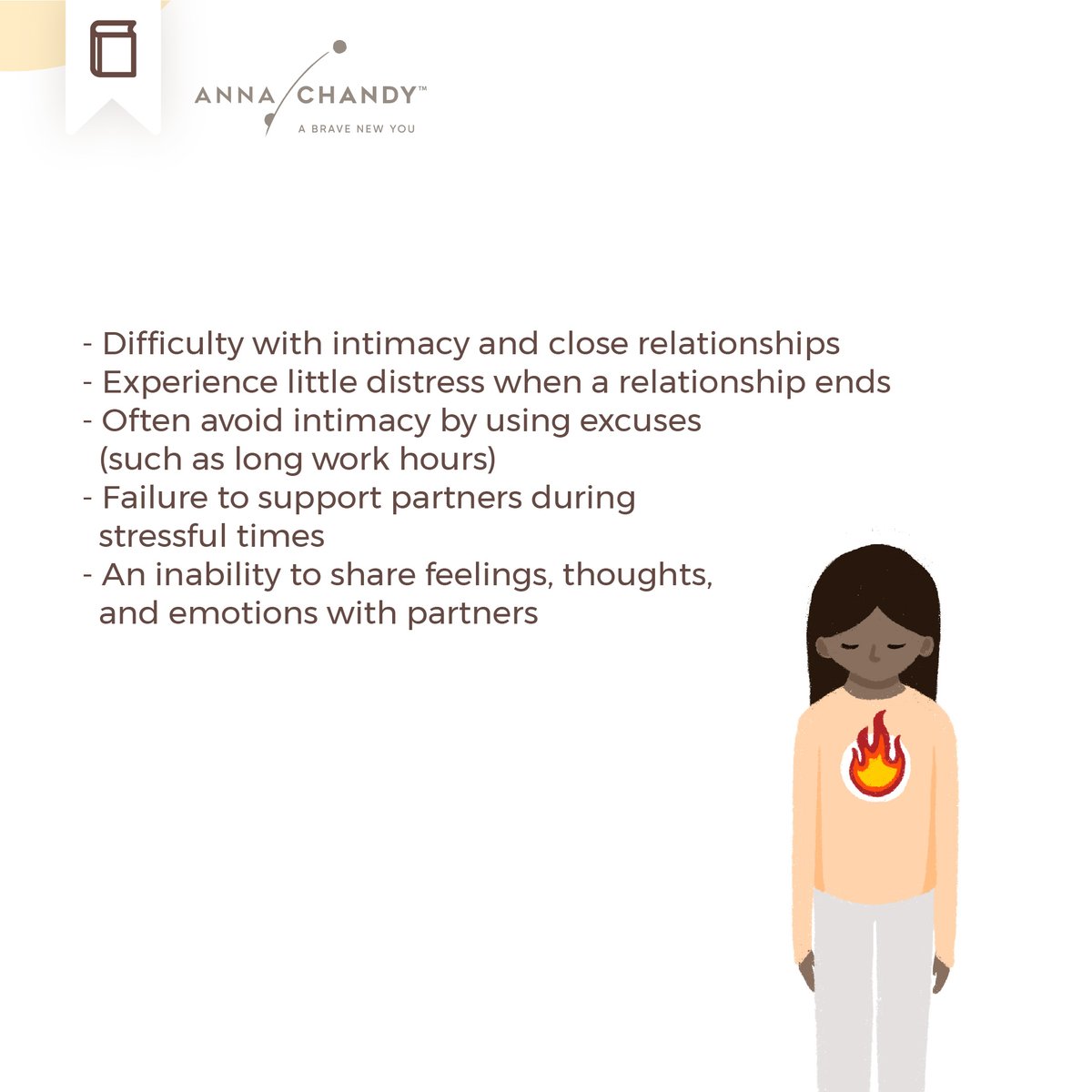 counselloranna's tweet image. Recognizing dismissive-avoidant attachment is the first step towards growth. Identify the common patterns and challenges associated with this style.

#avoidantattachment #attachmenttheory #AnnaChandyAndAssociates #TherapyWorks #therapyhelps