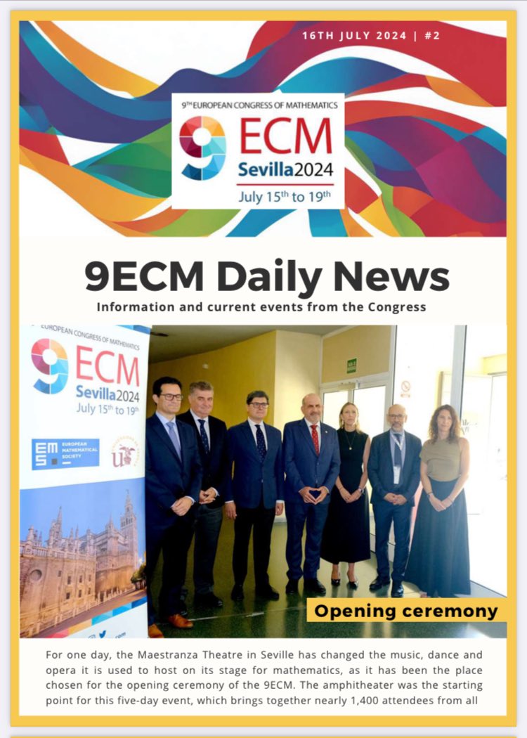 A summary of everything that happened yesterday at #9ECM and an advance of today’s activities can be found at our #dailynews. Chek it out! 

ecm2024sevilla.com/index.php/dail…