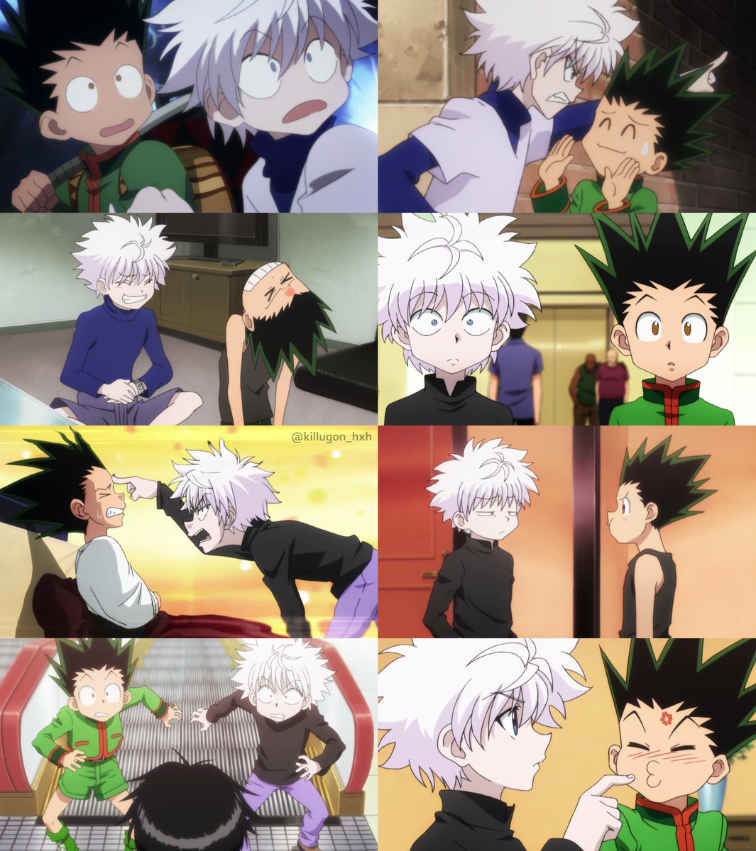 Killua and Gon silly pics. 😂 키르곤 💜💚