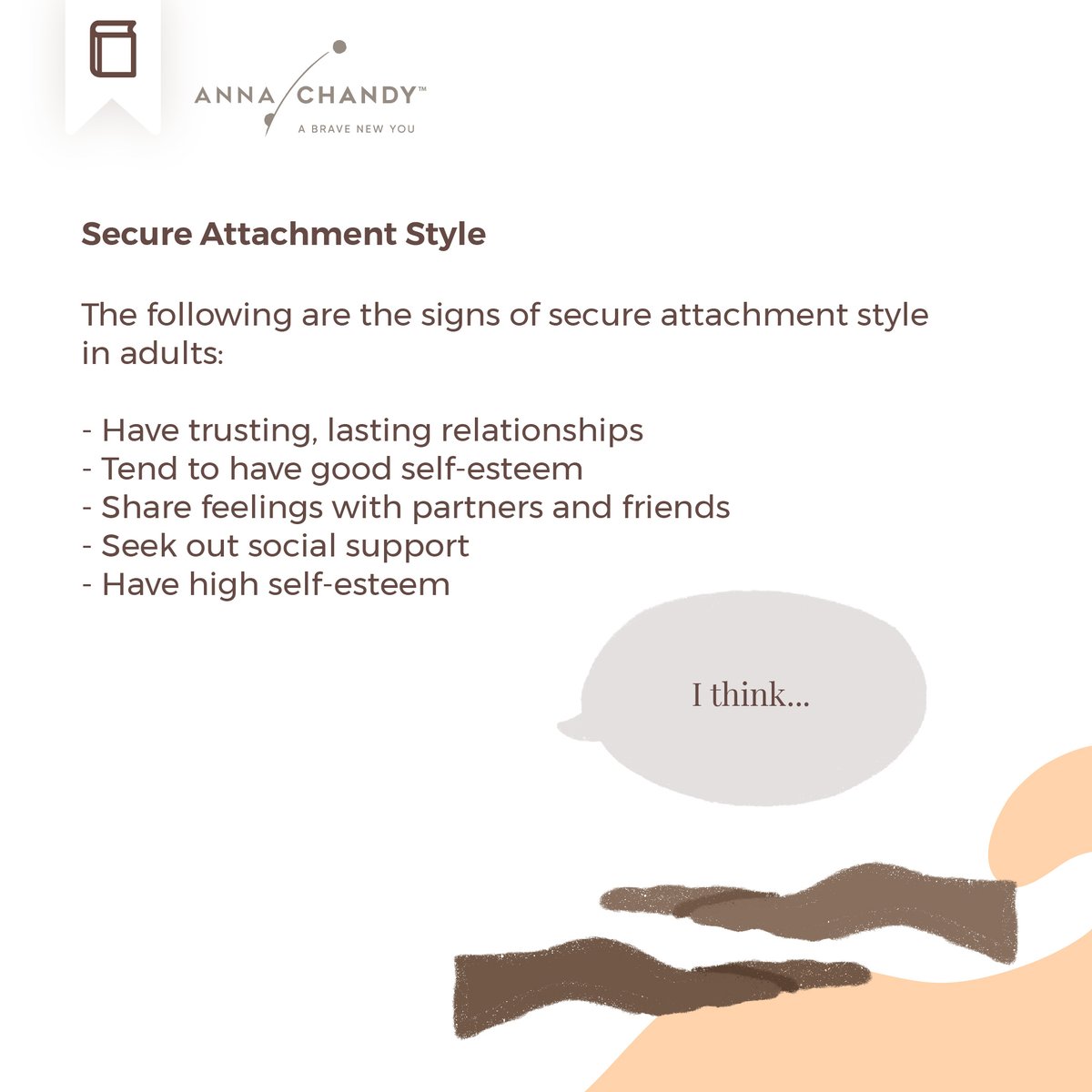 counselloranna's tweet image. Fostering secure attachment is the foundation for healthy relationships. Discover the characteristics and benefits of this style, and learn how to cultivate it in your own connections.

#attachmentstyles #attachmenttheory #secureattachment #annachandyandassociates #therapyhelps
