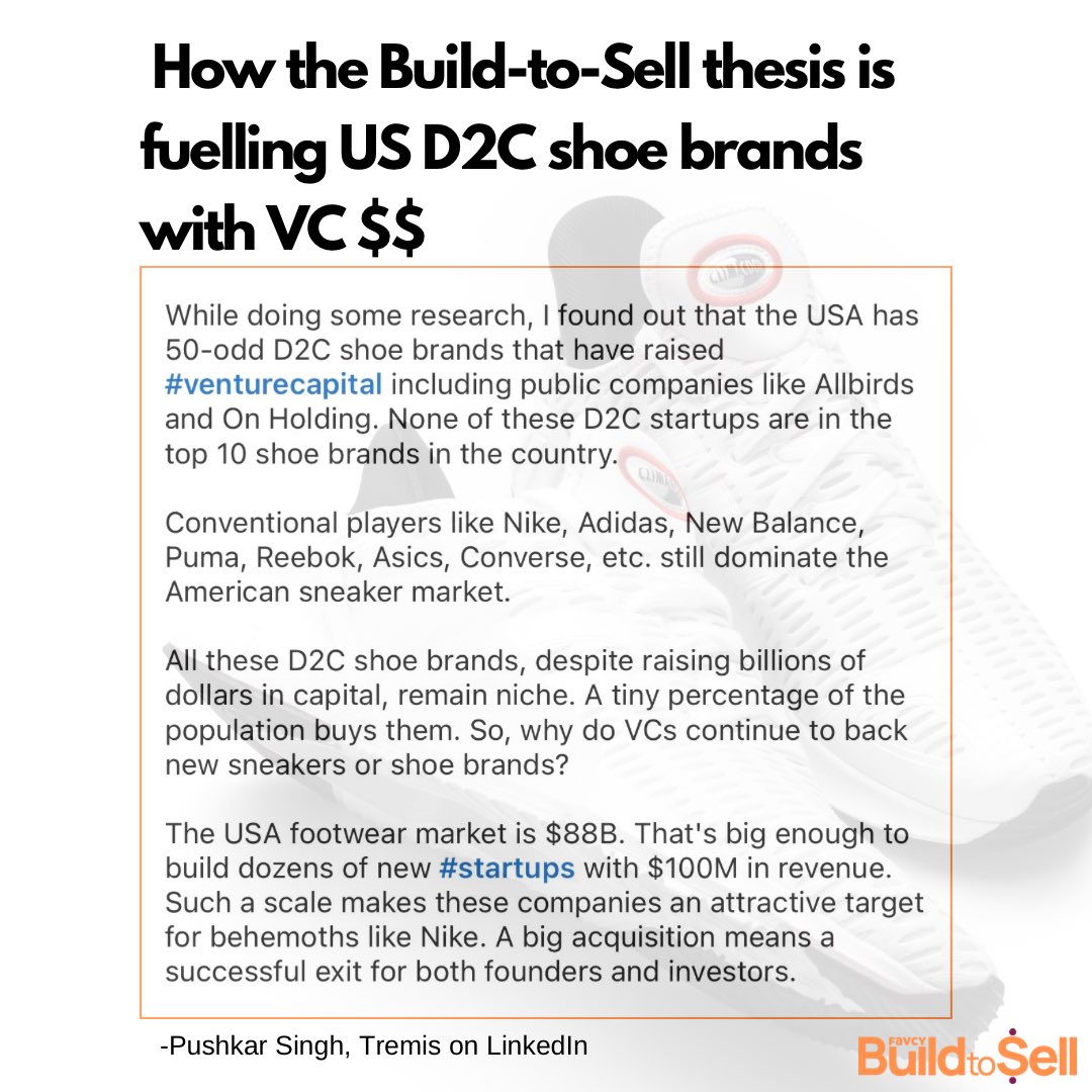How the Build-to-Sell thesis is fuelling US D2C shoe brands with VC $$

Want to be a part of the build-to-sell revolution in India? Join the Tribe - bit.ly/jointheBTSTribe