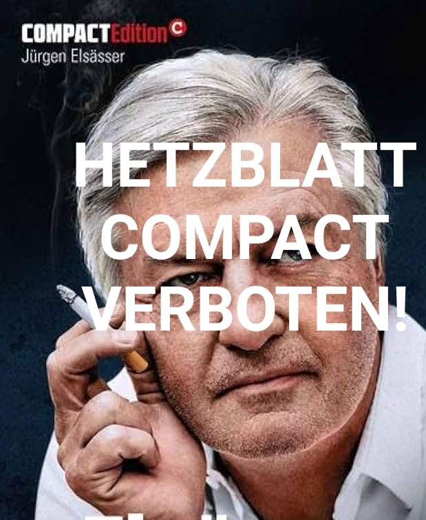 AUS DIE MAUS‼️
Braunes HETZBLATT #Compact von Jürgen Elsässer wurde verboten! ⬇️ Lange überfällig!
tagesschau.de/inland/gesells…
#fckafd #Kaufland #Hass_und_Hetze #Verschwörungstheorien