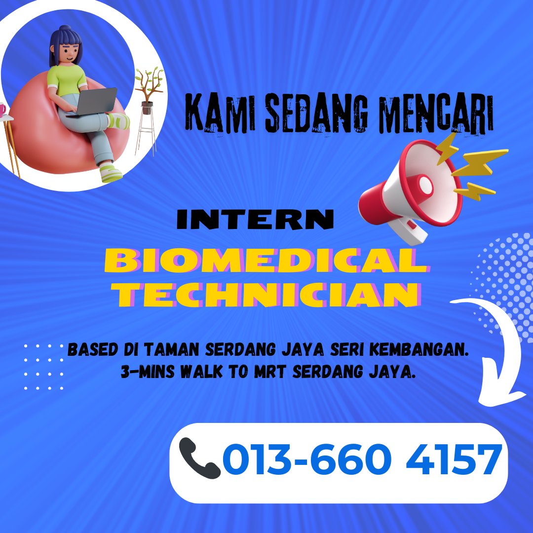 azrahamizasha's tweet photo. We are Hiring ❗❗❗

Biomedical Technician Intern
-Assisting engineer to do maintenance task
-able to travel around peninsular malaysia 
-Have driving licences and own car

-Degree/Diploma in Engineering, preferably in Electronic/Electrical Engineering or Biomedical Engineering. https://t.co/qWLTsrY5Dy