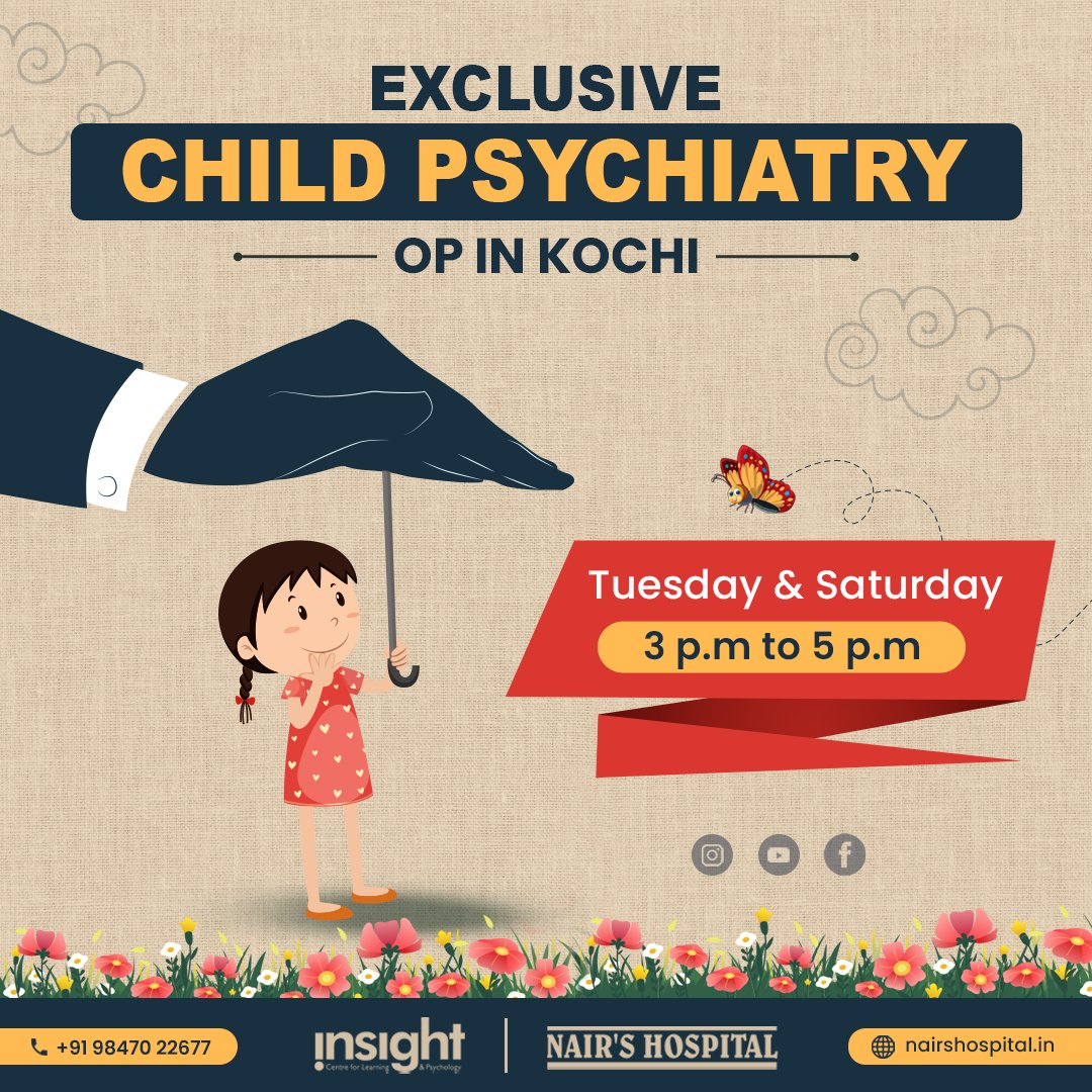 Nairs_Hospital's tweet photo. Looking for Child Psychiatry Services in Kochi? Visit Nair's Hospital for Exclusive Care.
Tuesday & Saturday 3:00 pm to 5:00 pm.
Contact us at +91 98470 22677
#childpsychiatry #mentalhealthmatters #ChildBehaviorSupport #kochi https://t.co/lRK0AI4FUS