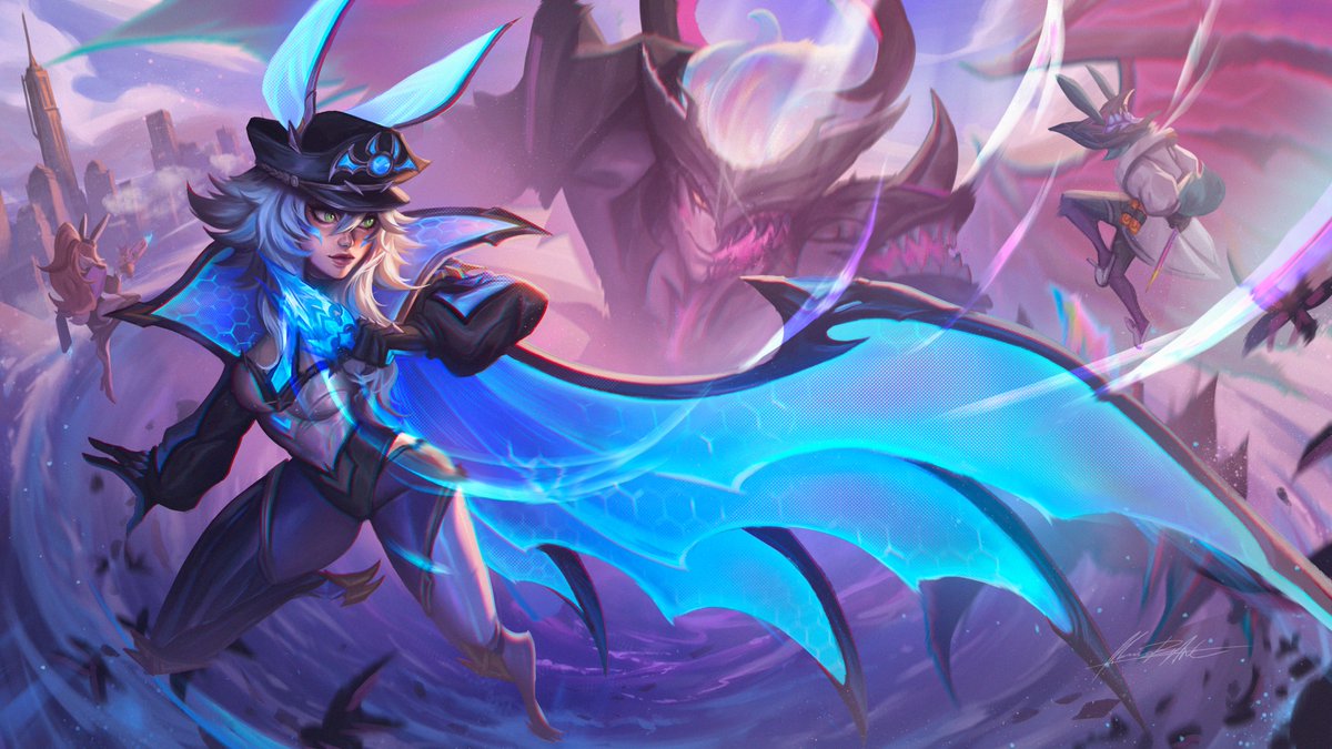 mamoriartt's tweet photo. #ArtofLegends  Anyways guys this is the final piece. I spent a week on this for the contest but yeah As you can see. It's not available in my Country. 

It is also my fault that I did read the rules but not so clearly. So just enjoy the piece! 💓✨🦇

Battle Bat Xayah✨🦇💓 https://t.co/2cIHhLS3Rq