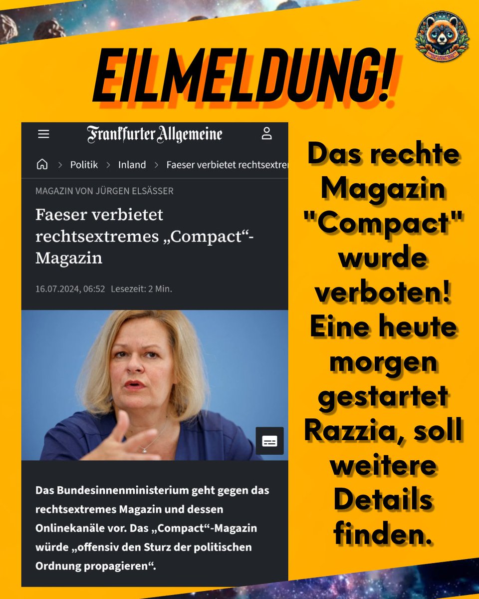 ForscherAfDTier's tweet photo. Es hat lange gedauert, aber nun ist es verboten!
Wenn ihr im Kiosk oder bei anderen Händlern das Magazin seht, weißt die/den Besitzer*in darauf hin!
#FckNZS 😎✊️❤️🖤 #FckCompact #Compact #Elsässer https://t.co/dNo8jWvdrZ