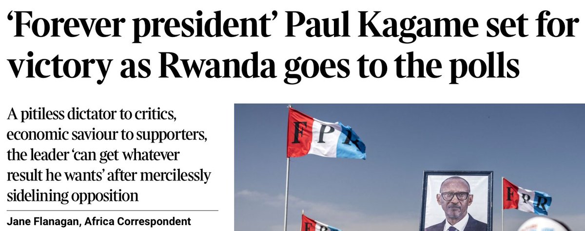 paullewismoney's tweet image. Rwanda’s ‘pitiless dictator’ could win every vote after banning six opposition candidates bit.ly/3y5Xges the same Rwanda which UK law deems a safe country “Every decision-maker must conclusively treat the Republic of Rwanda as a safe country” (Safety of Rwanda Act 2024)