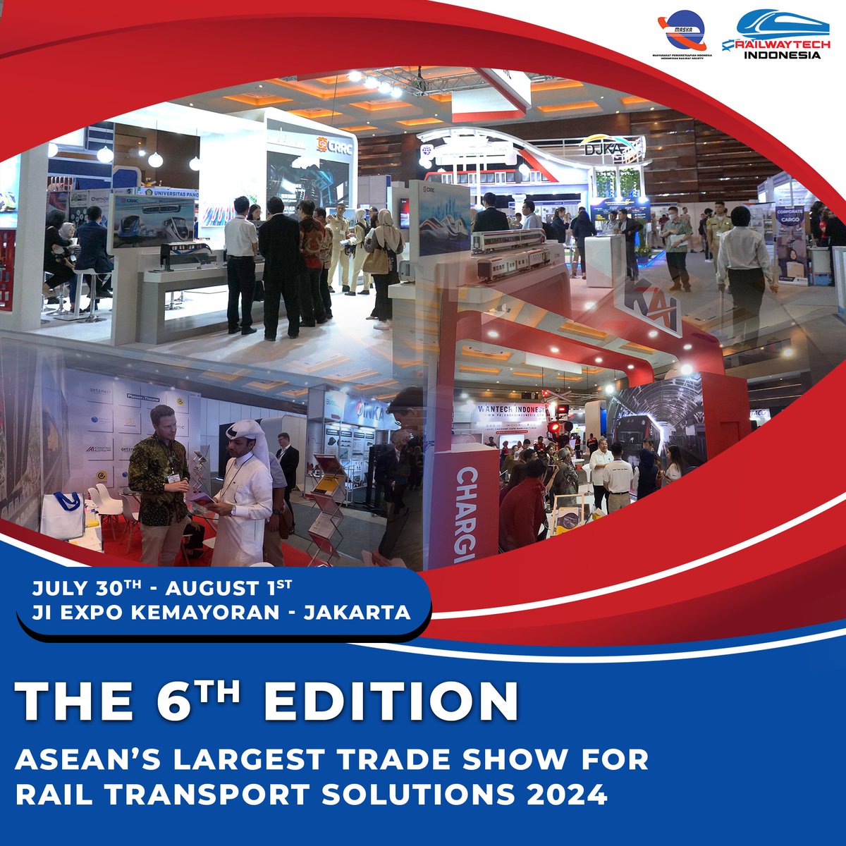 Schedule your visit on 30 July - 1 August 2024 at JIExpo Jakarta! The most eagerly awaited international RAILWAY Technology, Equipment and Systems Exhibition in ASEAN is back with a more complete and extensive edition. Please register your attendance at reg-gemindonesia.net
