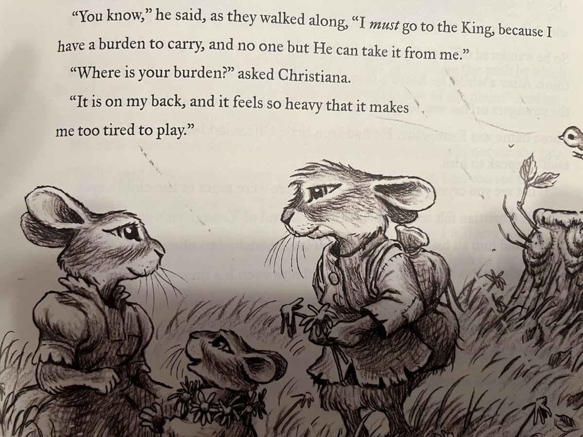 johnmarkclifton's tweet photo. I was battling a season of depression when tonight I read from this book to 4 of my grandchildren. As read this passage my burden fell and the darkness dispelled instantly. Never experienced such a quick and total release.  -  my king can take this burden.  #pilgrimsprogress https://t.co/7noXuIba8S