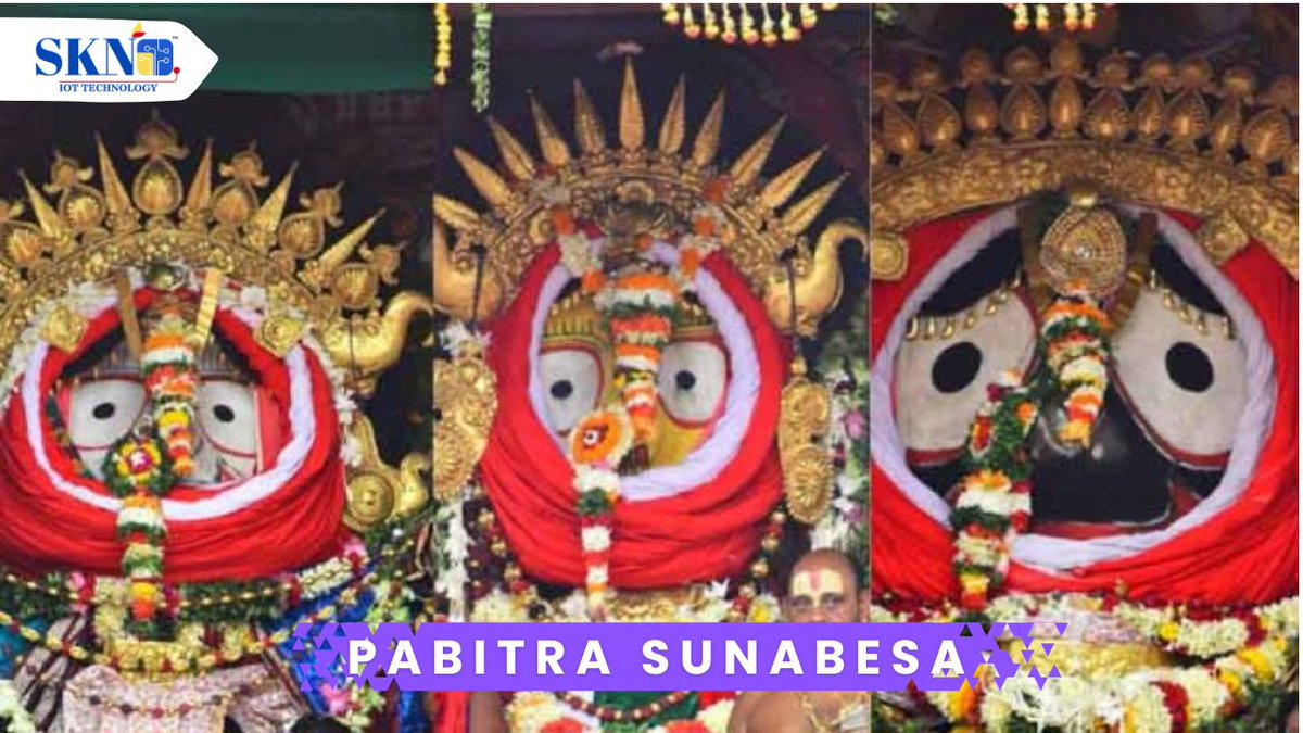 skntechnology's tweet image. Embrace the divine aura of Pabitra Sunabesa as Lord Jagannath adorns golden attire. May His blessings bring peace, prosperity, and happiness to all.Visit us at skntechnology.in for innovative solutions.#PabitraSunabesa #LordJagannath  #SKNIoTTechnology #sknboombarrier