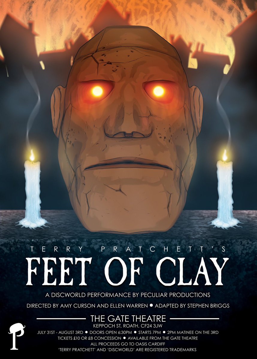 peculiarcardiff's tweet image. Not long now! Get your tickets for Feet of Clay. 

Available through The Gate online or directly through cast and crew!

Adults £10, Concessions £8, Children Free (with accompanying adult)!