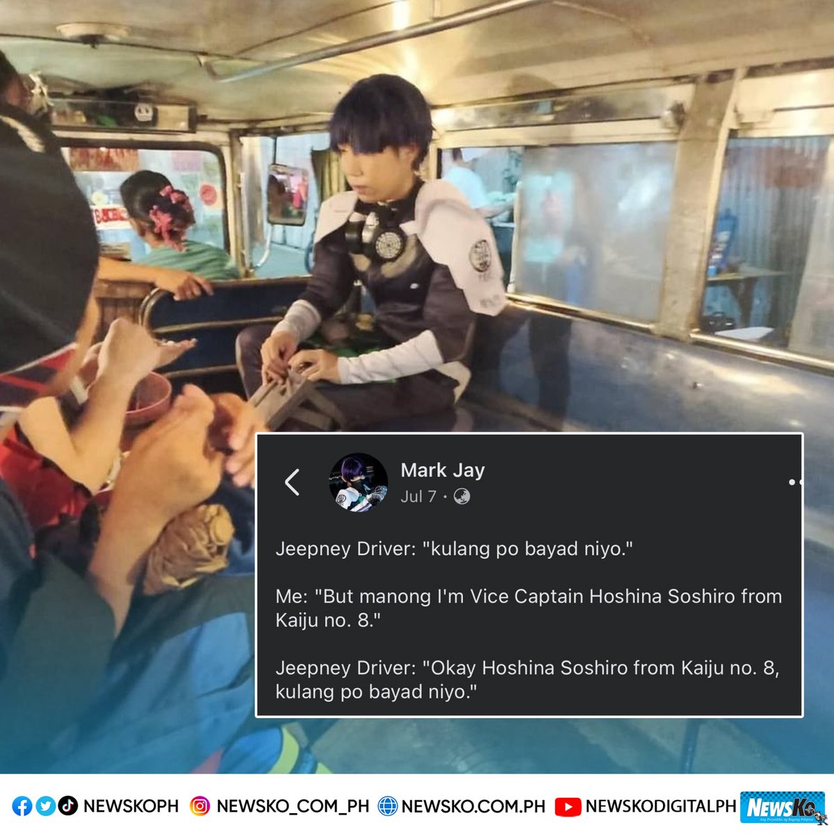 NewsKoPH's tweet photo. #MemesPH: 'Yung sisingilin ka pa rin sa kulang mong bayad kahit vice captain ka pa. 😹
📸 FB/ Mark Jay
Bisitahin ang aming official website para sa iba pang balita: https://t.co/mdIbQKqnxB
#ViralPH #GoodVibesPH #Trending #Funny #fyp https://t.co/pf62FBoisk