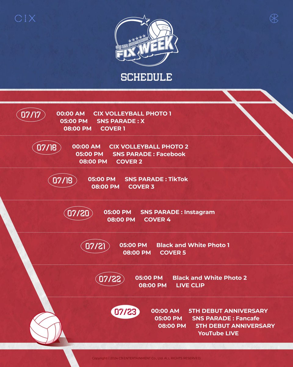 <2024 FIX WEEK>
SCHEDULER🏐

#CIX #씨아이엑스 #FIX #픽스 #BX #승훈 #배진영 #용희 #현석 #CIX5thDebutAnniversary #CIX데뷔5주년 #2024FIXWEEK #픽스위크