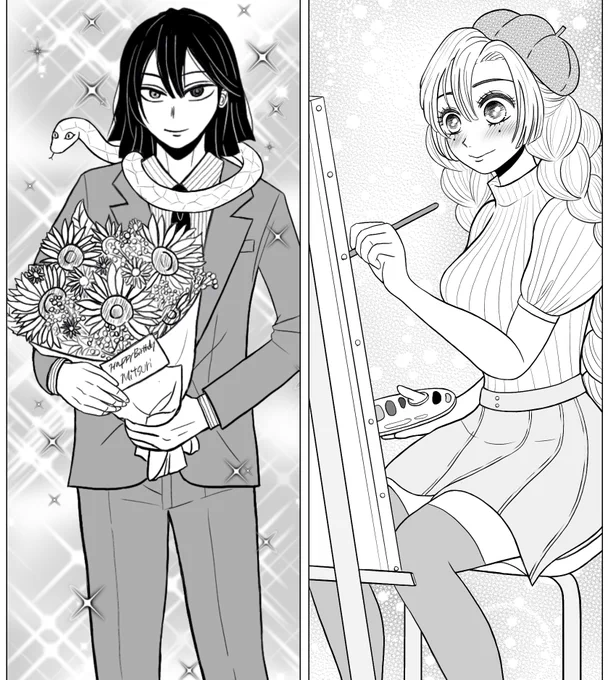 キメ学軸の⚔️🛡️おばみつ毎日コツコツ描いてます🖊️ なかなか進展しないからページ数がどんどん増えていく💦