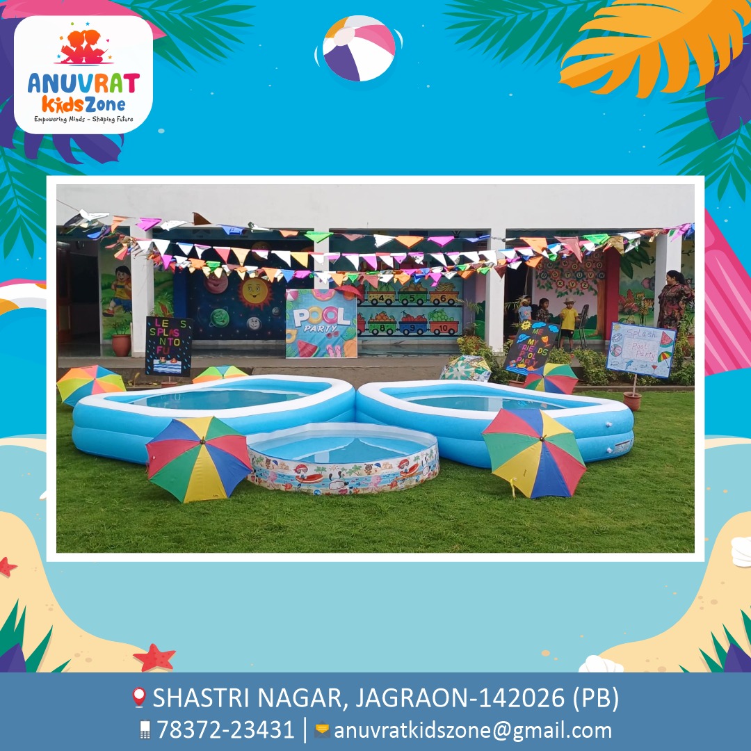 AnuvratKids's tweet photo. Sharing some Glimpse of Anuvrat Kids Zone's kids pool party celebrated on Saturday,6th July 2024 at Anuvrat Kids Zone!
#AnuvratKidsZone #SplashingFun #NatureLovers #UnforgettableMemoriesbeautiful
#BestKindergarten #ICSE
#KidZone #PlayWay #Nursery #ShastriNagar
#Jagroan #Punjab https://t.co/eApgnFUAJJ