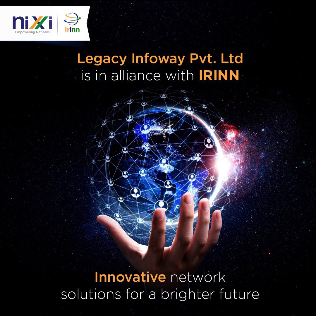 inregistry's tweet photo. Legacy Infoway Pvt. Ltd. a new ISP member from Maharashtra is now our IRINN affiliate.
#IPv4 #IPv6 #ISP #InternetProtocol #IPAddress #LegacyInfowayPvtLtd #IPPool https://t.co/yYoeypQxJ8