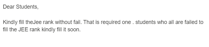 got this in mail from college placement cell, I am really curious how does it help them? does JEE rank == hardworking individual? 

Can a person without a good JEE rank can't be good or what?