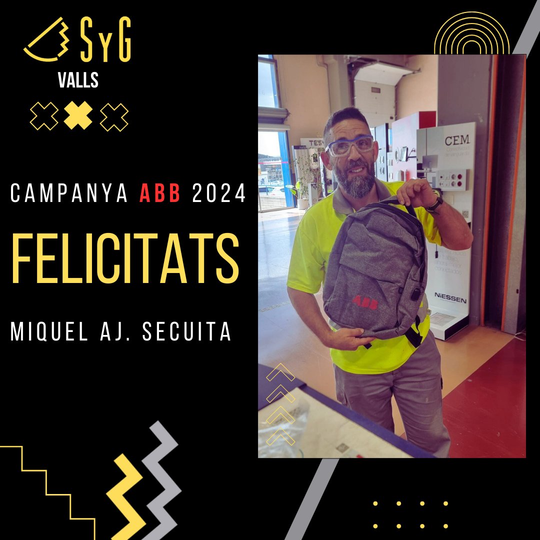 SYG_ONLINE's tweet photo. 🎉 Enhorabona al nostre client Miquel Aj. Secuita per aconseguir el seu Obsequi de la Campanya ABB! 🎁 #CampanyaABB #ClientFeliç #Celebració https://t.co/wTd6thLDPE