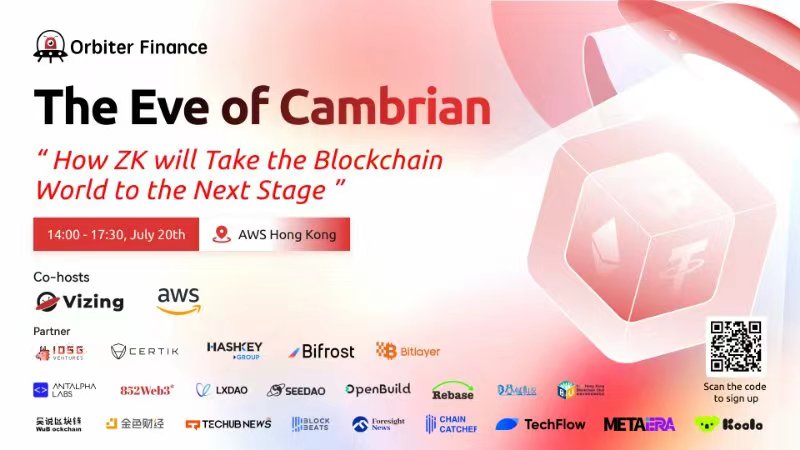 Chain_Events_'s tweet photo. 2024 年 7 月 20 日以太坊网络的重要基础设施 Orbiter Finance @Orbiter_Finance 宣布与AWS 和 Vizing 联手,在香港铜锣湾举办 ZK 技术峰会,探讨 ZK 技术如何推动区块链世界迈向新阶段。
#AWS #Vizing #ZK #Blockchain #HongKong #Ethereum #区块链 #香港 #以太坊 https://t.co/dEztYAzZ9g