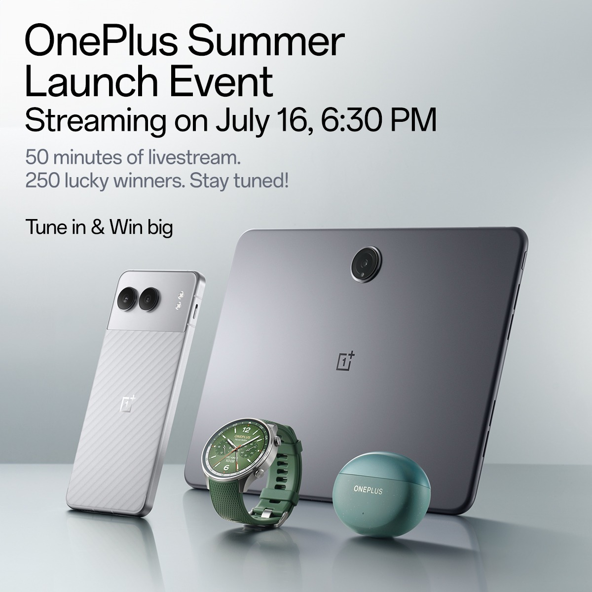 OnePlus_IN's tweet photo. Join us for the OnePlus Summer Launch Event, streaming today, 6:30 PM, and stand a chance to win exciting OnePlus products! #OnePlusNord4 #PedalToMetal  #NeverSettle 

Contest details here: https://t.co/hudnh9LuPY