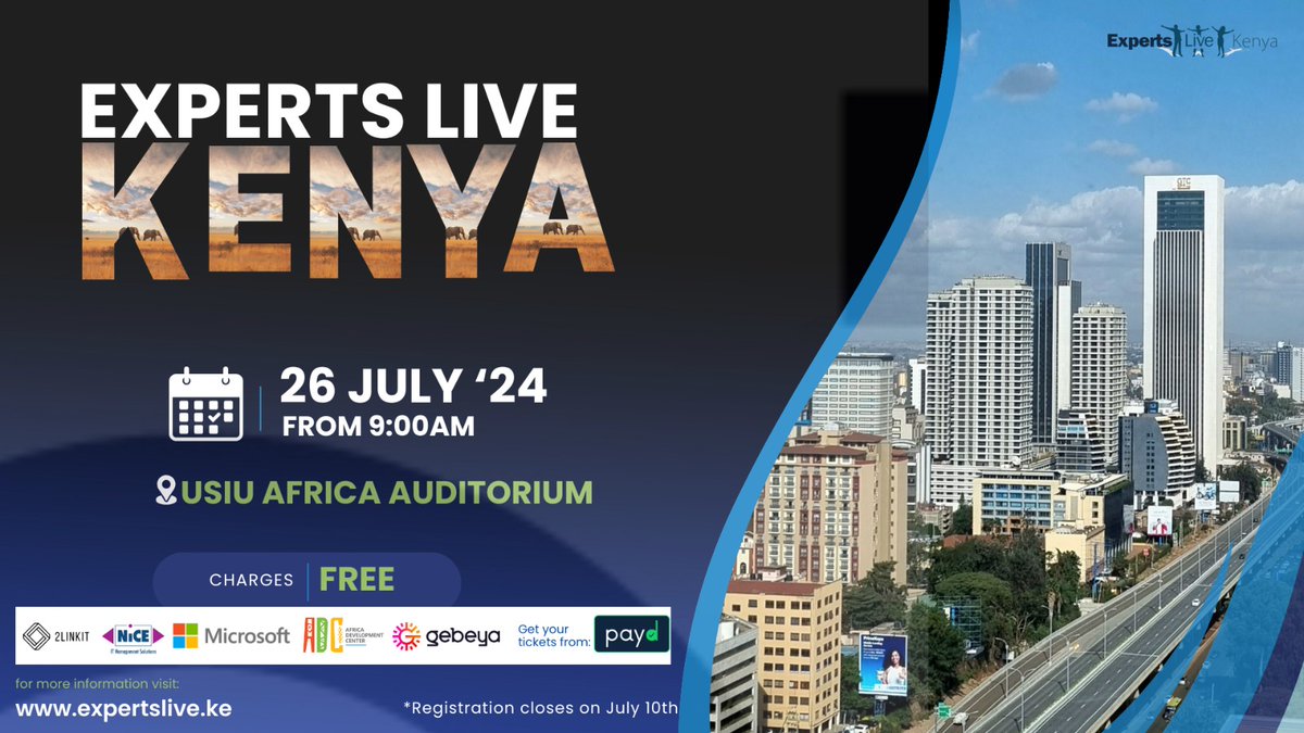 ExpertsLiveKE's tweet photo. Did you register for #ExpertsLiveKE Event? Then, check your email to confirm your attendance and RSVP in the form. We look forward to having you!
๐
July 26, 2024
๐ USIU-Africa, Nairobi
#MicrosoftTechnologies
#TechConference https://t.co/s1fWSCM6nF