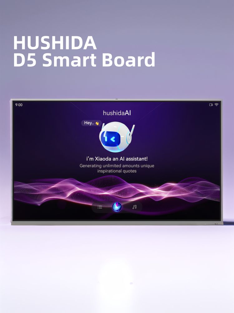 HUSHIDA D5 is equipped with an artificial intelligence voice assistant that can interact with users through voice, answer questions, commands, provide information, and even conduct daily conversations. buff.ly/4f5sDGU #SmartBoard #Interactive whiteboard #SmartPanel #IWB