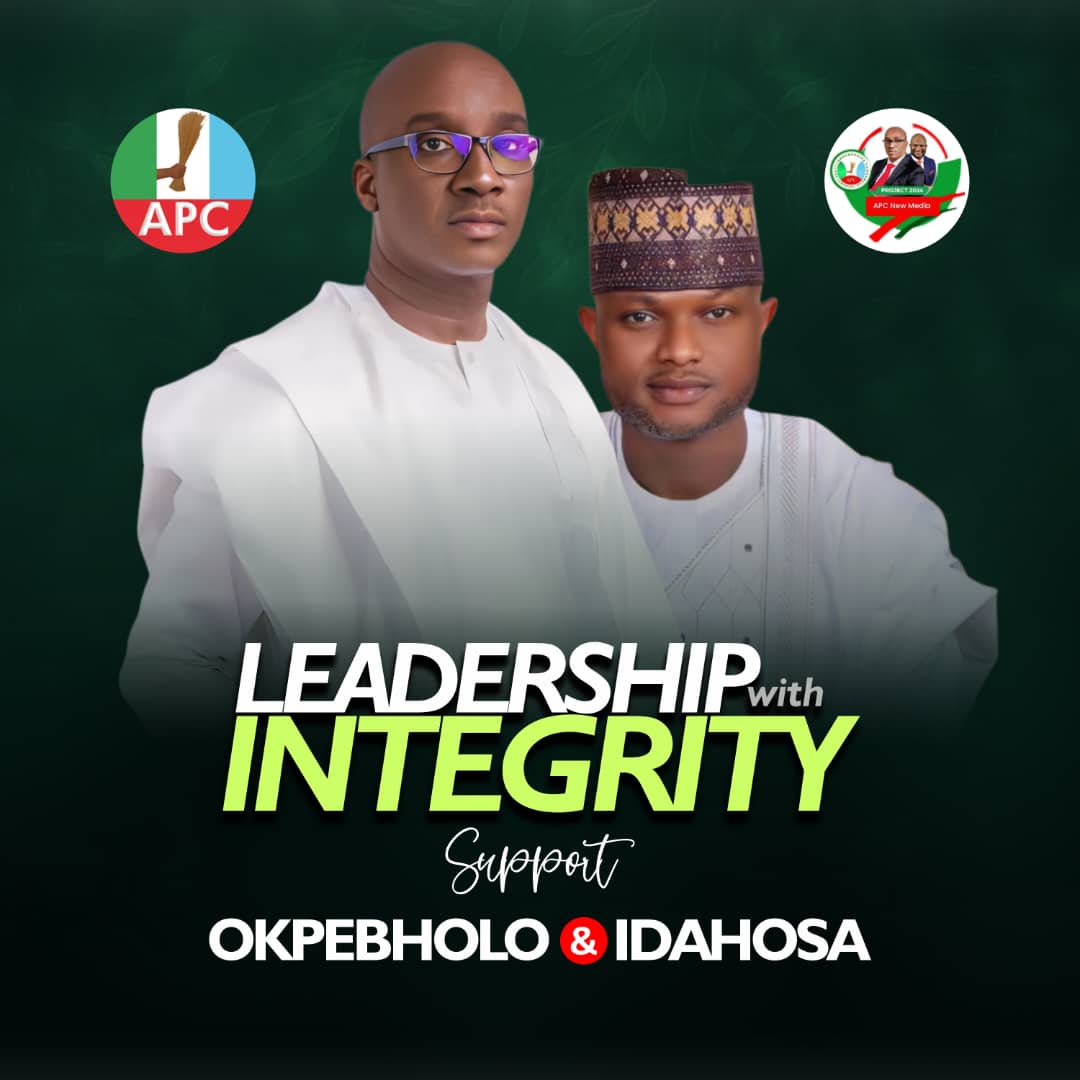 Jogwoba2's tweet photo. Vote for true leaders who will uplift every citizen and foster a brighter tomorrow.

#APCNewMedia #Edo2024 #MondayOkpebholo #DennisIdahosa #LeadershipAndIntegrity #VoteProgress #EdoStateFuture https://t.co/xW3KHSUIQ4