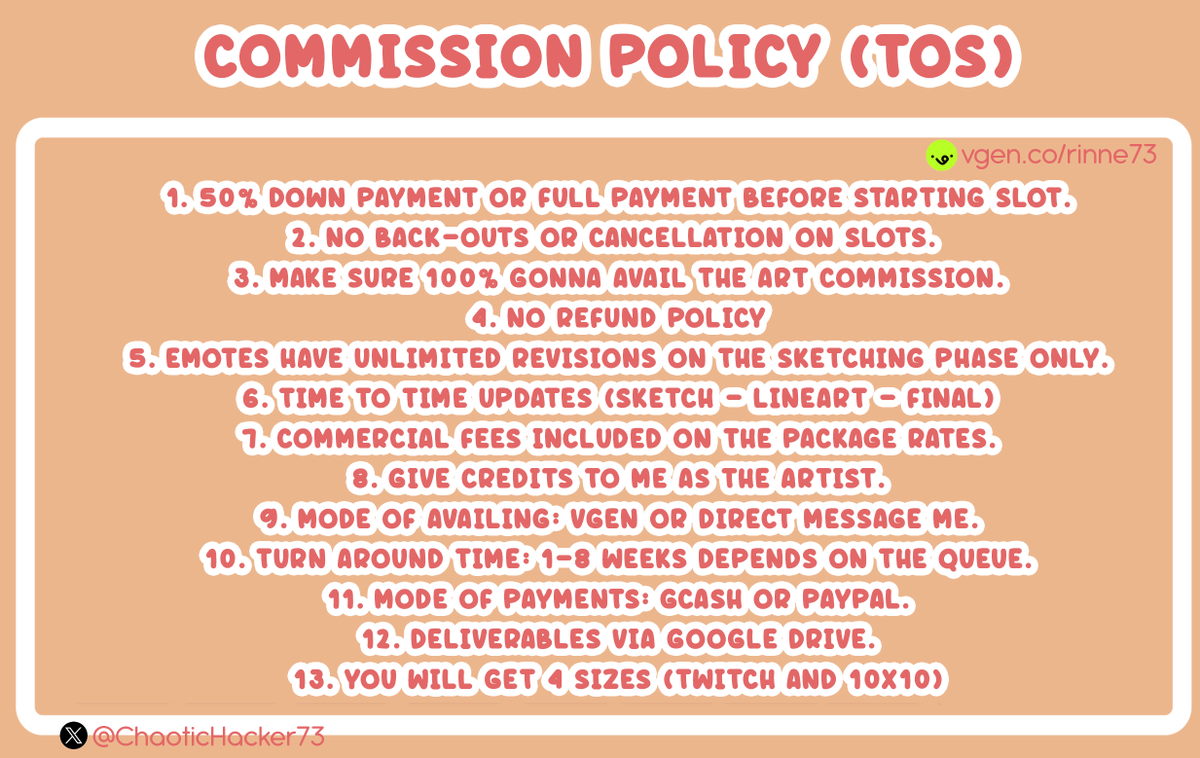 It's been almost 2 years when I started my emote commissions! Here are all the vtubers/streamers I work with (still not complete)! I still have 4 slots open: vgen.co/rinne73/servic…

#VGen #emotes #twitchemotes #vtubersupportbeam #VTubersart #VTubersAreStillWatching #PHVtuber