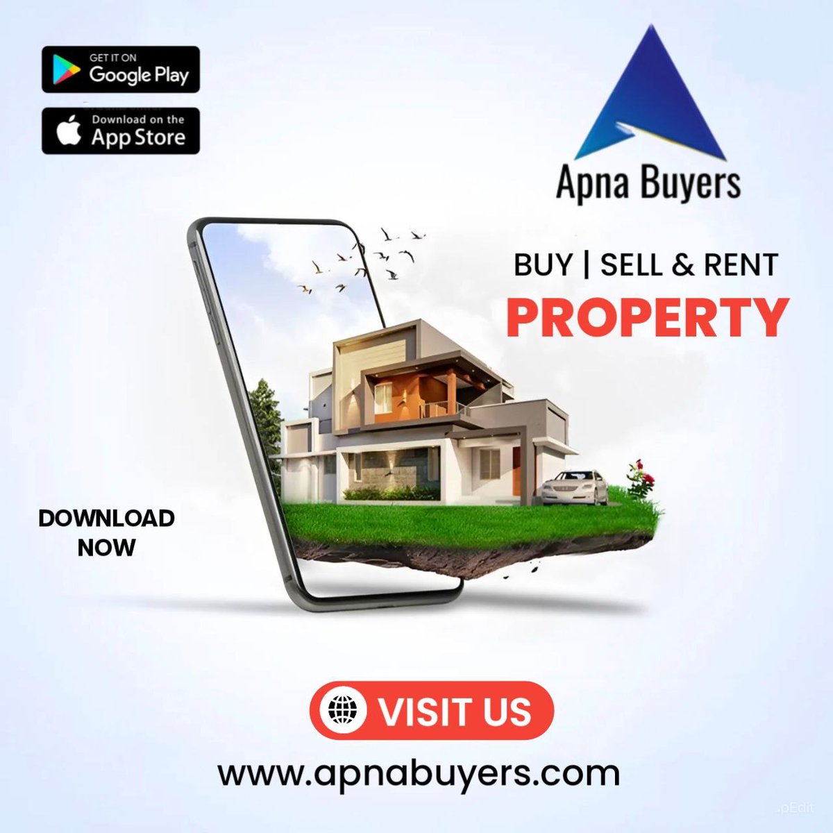 ApnaBuyers's tweet photo. 📲 Download the Apna Buyer app now and explore a world of possibilities! 🌐 Visit : https://t.co/dSzb6fN4Ty 🌐

#ApnaBuyers #PropertyMadeEasy #BuySellRent #PropertyApp #RealEstate #HomeSweetHome #InvestmentOpportunities #PropertyPortal #RealestateSolutions https://t.co/N74CPFgQFr