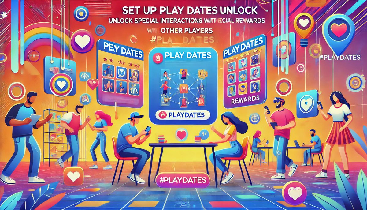 MeVersede's tweet photo. 🎉 Set up play dates and unlock special interactions and rewards with other players.
#PlayDates https://t.co/BD9cSWWaqL