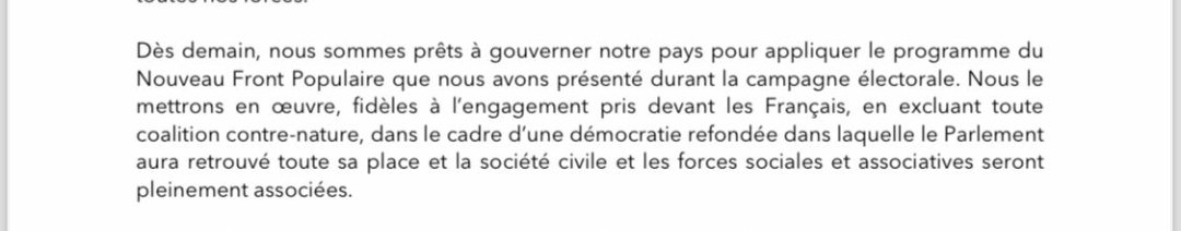 ClaireMLejeune's tweet photo. Le refus par la @FranceInsoumise du nom de #Tubiana est normal et ne relève d'aucun "sectarisme".

Il relève d'un attachement à la parole donnée: nous nous sommes engagés à appliquer le programme du NFP.

Ci dessous:
-communiqué du 9/07
-tribune signée par Tubiana

Lisez juste. https://t.co/9OhOGGve0P