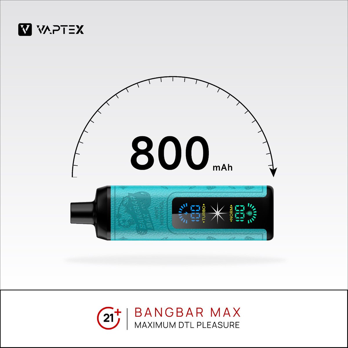 Bangbar Max: Compact yet powerful🔋 800mAh battery capacity offers long time pleasure 

#bangbar #bangbarmax #vaptex #vaptexworld