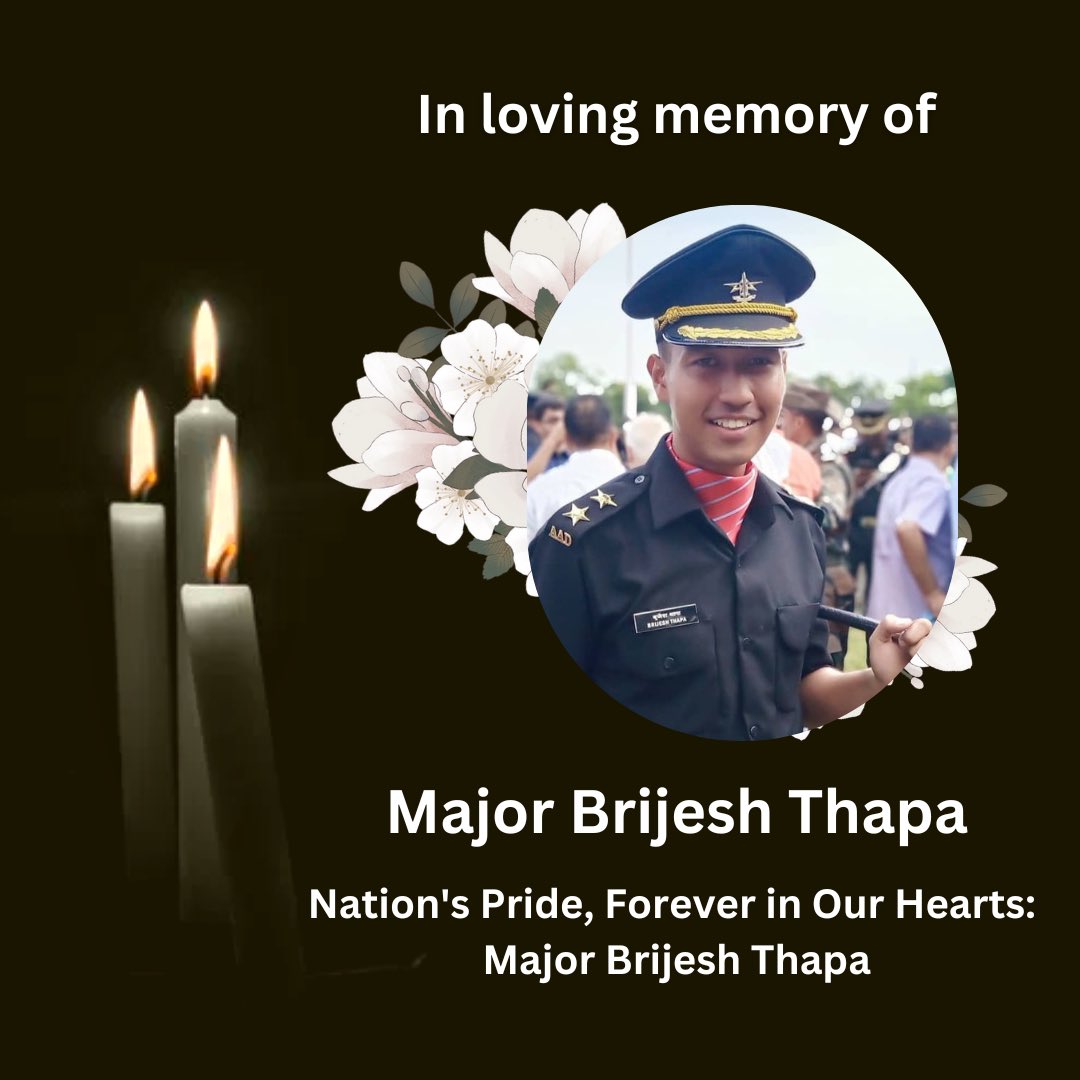 Heartfelt condolences to Major Brijesh Thapa, who laid down his life defending our nation in Kashmir. My thoughts are with his family and his father, Col Bhuwanesh K Thapa of Ging Tea Estate, Darjeeling.
 #OmShanti