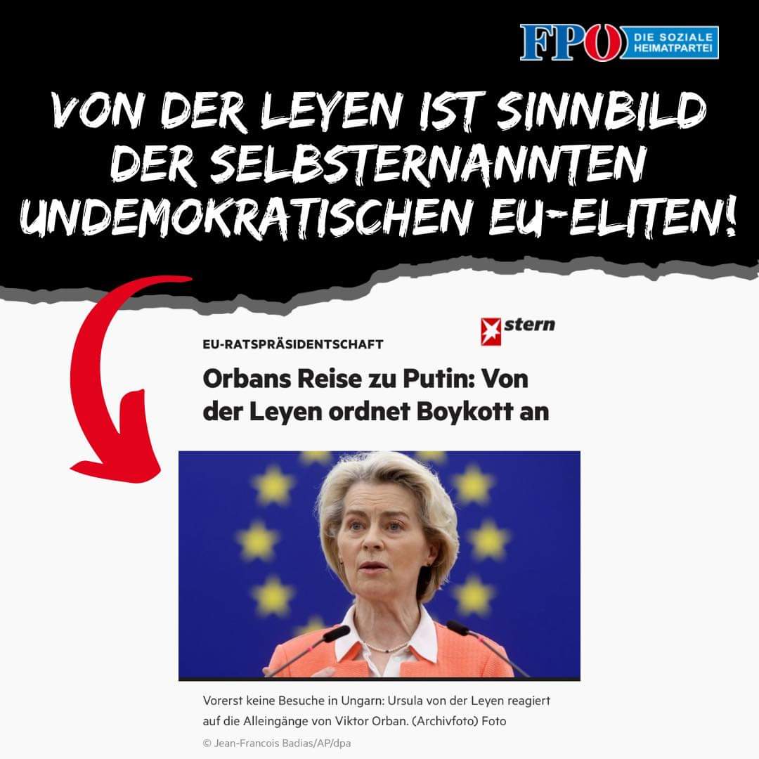 Liebe Freunde!

Wie die EU-Kommission und ihrer Präsidentin Ursula von der Leyen mit Ungarn umgehen, ist ein Skandal der Sonderklasse. Ich fordere ÖVP-Kanzler Nehammer auf, den angekündigten Boykott der ungarischen Ratspräsidentschaft durch die Kommission zu verurteilen. Die