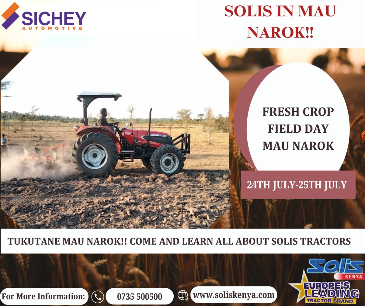 SOLIS IN MAU NAROK!!
 
FRESH CROP FIELD DAY  LOADING....
 
MMEKARIBISHWA NYINYI NYOTE

TUKUTANE MAU NAROK!!

FOR MORE INFORMATION CONTACT US ON 0735500500

#solisinmaunarok
#freshcropfieldday
#solisbysichey