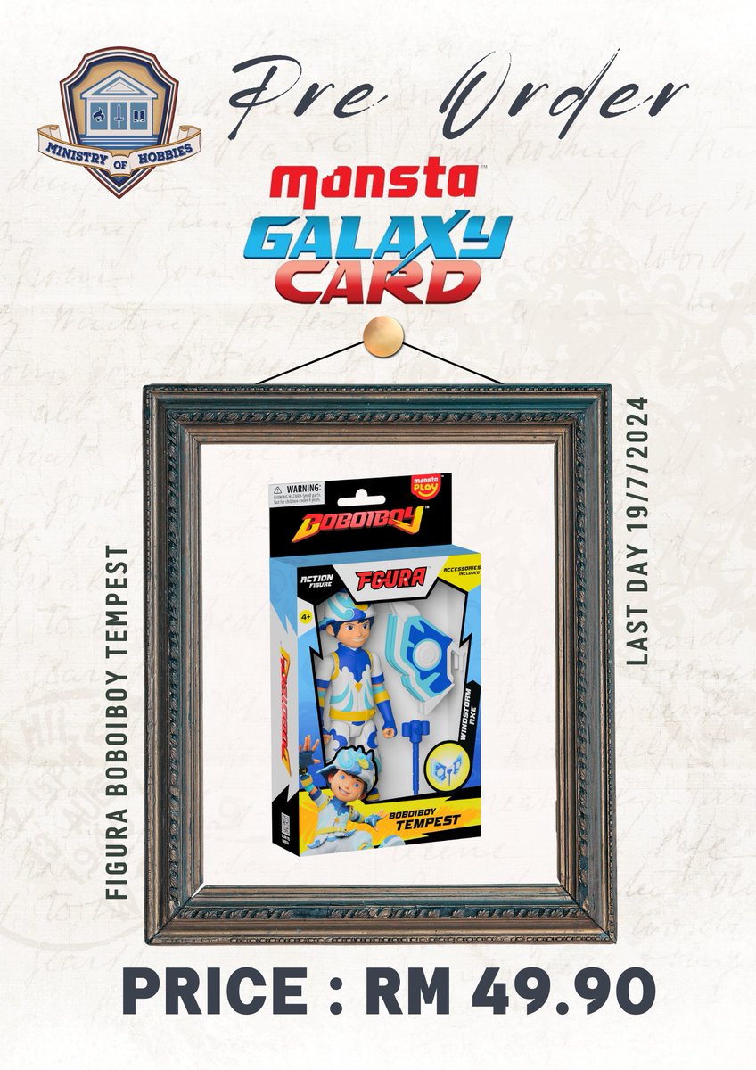 MoHobbies_MY's tweet photo. 📷 SPOILER TERHEBAT! 📷
Windara berakhir dengan epik! Dan kini, buat pertama kali, Boboiboy mencapai Kuasa Tahap Ketiga - Tempest! 📷📷

PM kami SEGERA jika anda berminat! Stok adalah TERHAD! Jangan lepaskan peluang untuk memiliki koleksi terhebat ini! 📷📷
#Boboiboy #Tempest https://t.co/mKuW4vfKBN