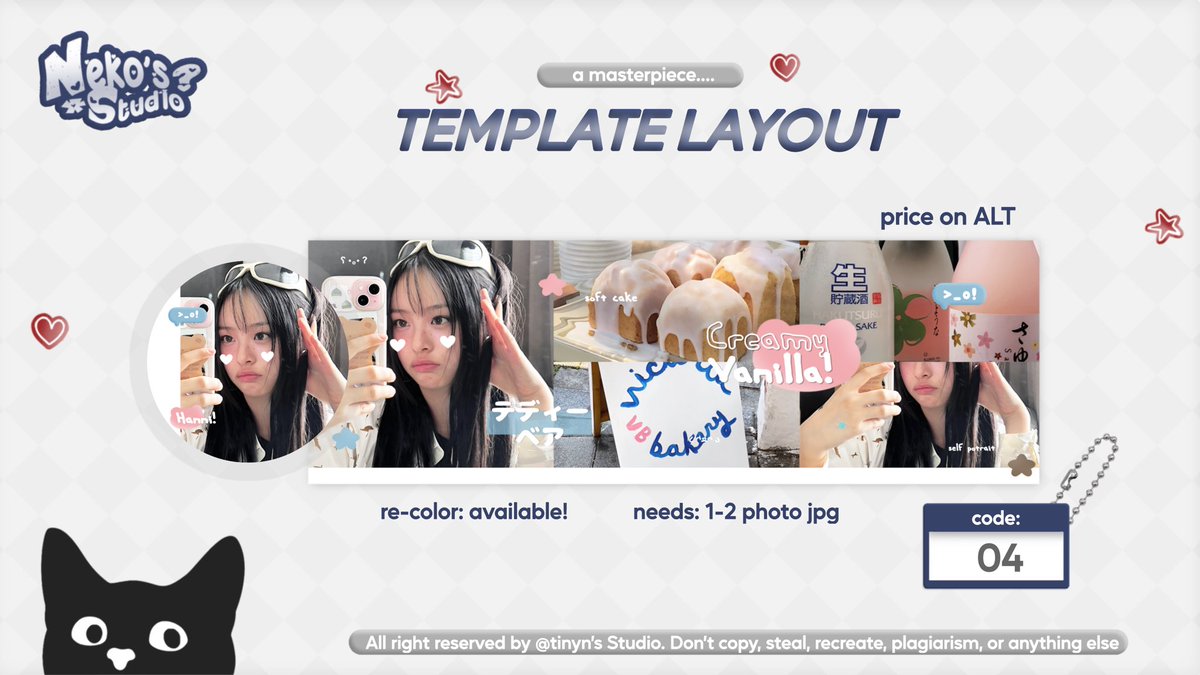 taokki's tweet image. Test test! 🐈‍⬛

Hai! Yuk kenalan dulu sama 4 anak baru aku yang soon aku jual as template layout. Amannn ga kira-kira? *gemeter* 😶‍🌫️ 

Kalau ada kesamaan dengan BA lain bisa langsung dm aku ya! 🧎‍♀️

sfu #zonauang