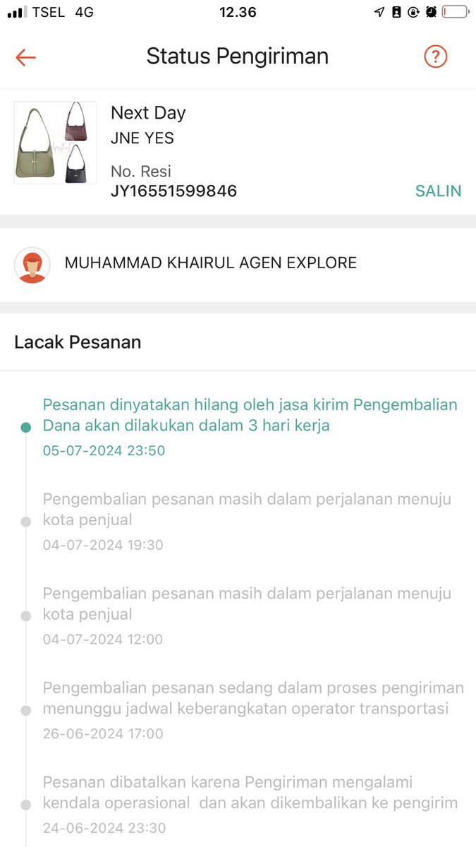 AprilliaDJ's tweet photo. @JNECare paket saya hilang seharga 699.000 tp hny di refund 180.000 !!! Kembalikan paket saya aja ga sebanding dgn hrg paketnya !!! https://t.co/gkk5xIh3qa