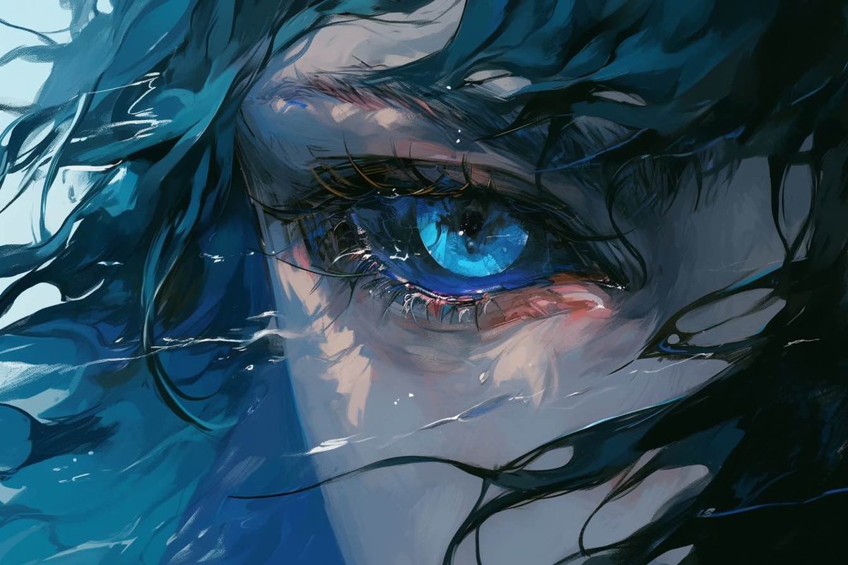 Captivating digital art piece capturing a close-up of a vivid blue eye, with swirling blue strands of hair adding a dramatic flair. //Created by user Finesse_King in #midjourney 

#midjourneyai #midjourneyart #leonardoai #stablediffusion #adobefirefly #digitalart #digitalartist