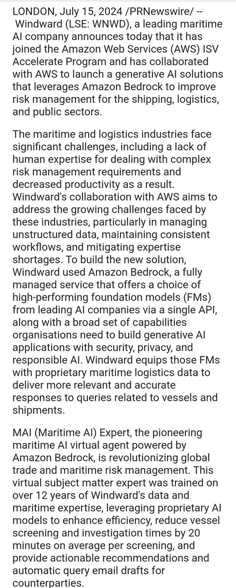 MyDeargDoom's tweet image. Windward #WNWD
Share Price 98p (pre-open)

Guiding consensus for 31/12/24 revenue of $35.1m, adj EBITDA loss of $1.6m and cash of $16.7m.

What SP should I be willing to pay today on #WNWD's likely future growth rate and earnings?

Watching.
Need to see an upgrade.