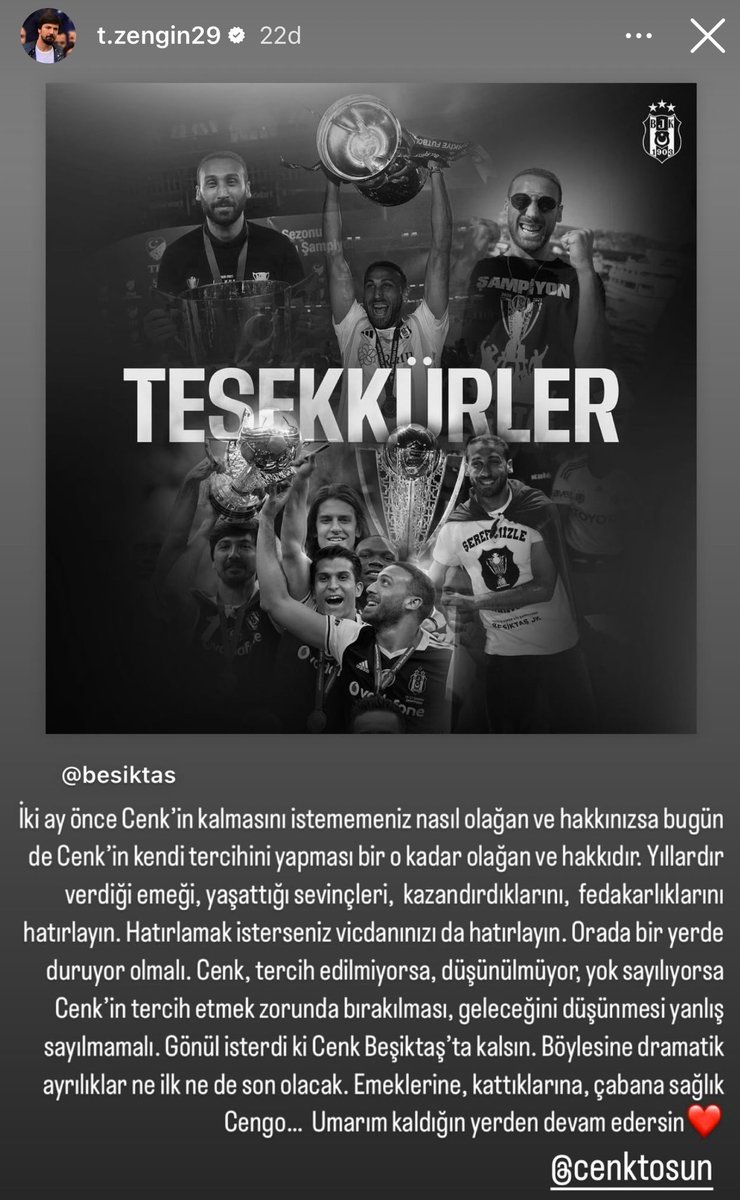 sporx's tweet photo. Tolga Zengin'den Cenk Tosun'un Fenerbahçe'ye gitmesi üzerine açıklama;

"İki ay önce Cenk'in kalmasını istememeniz nasıl olağan ve hakkınızsa bugün de Cenk'in kendi tercihini yapması bir o kadar olağan ve hakkıdır. Yıllardır verdiği emeği, yaşattığı sevinçleri, kazandırdıklarını, fedakarlıklarını hatırlayın. Hatırlamak isterseniz vicdanınızı da hatırlayın. Orada bir yerde duruyor olmalı."